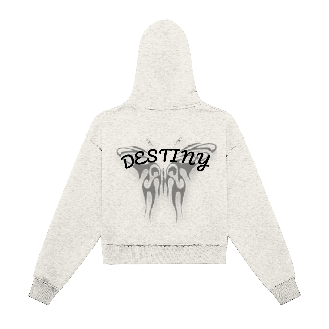 Fleeced Zip-Up Cropped Hoodie