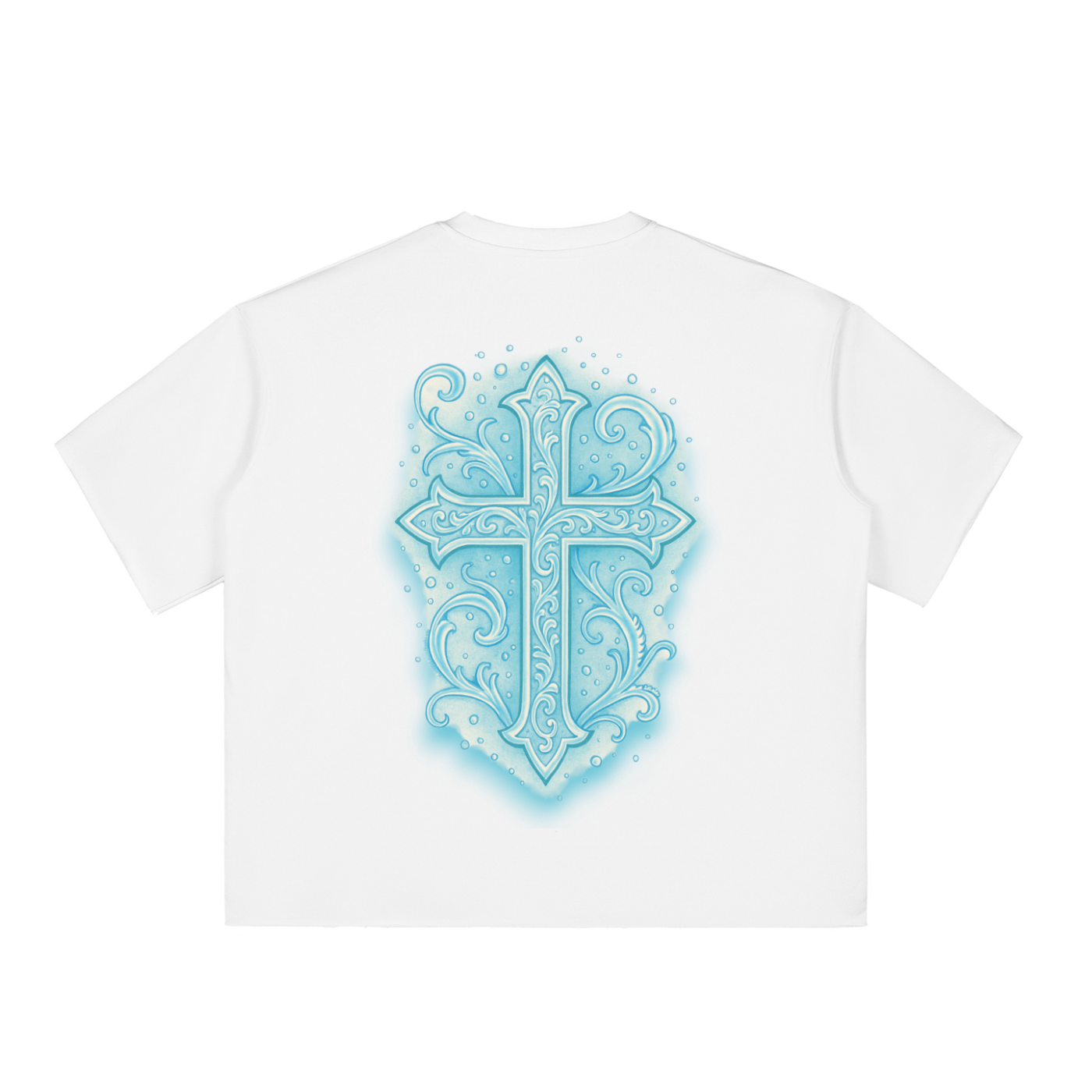 Boxy Half-Sleeve Raw-Edge T-Shirt