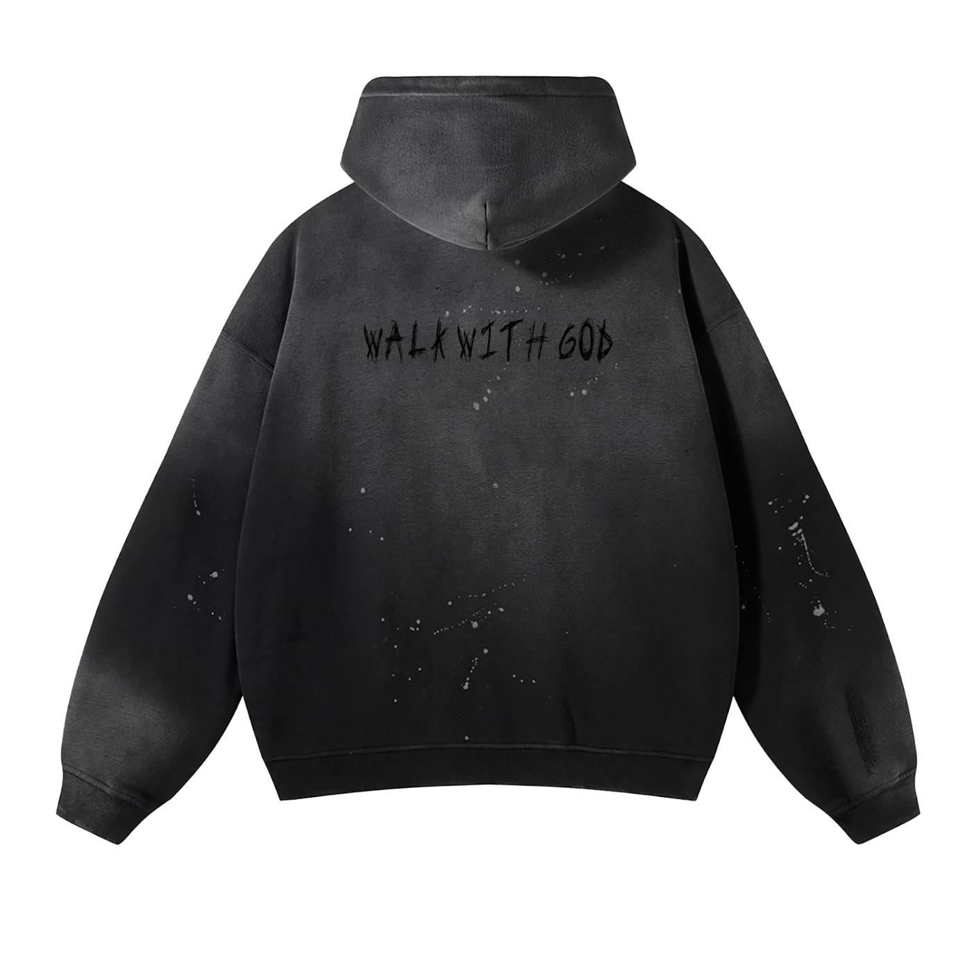 Vintage Washed Frayed Fleece Hoodie