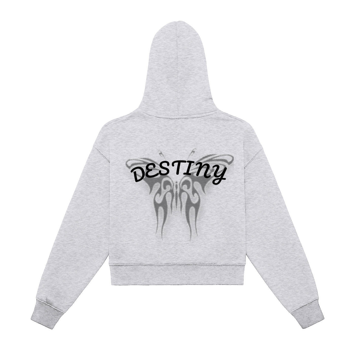 Fleeced Zip-Up Cropped Hoodie