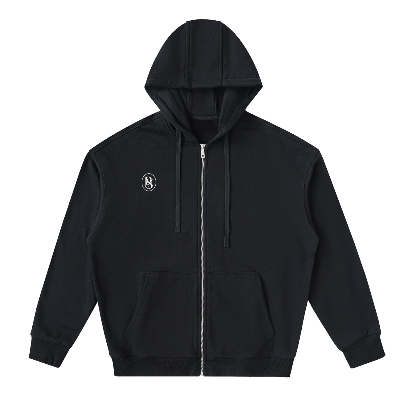 Mens Cross Drop-Shoulder Zip Up Hoodie