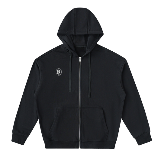 Mens Cross Drop-Shoulder Zip Up Hoodie
